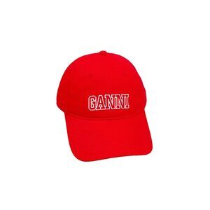 Ganni Bright Red Baseball Cap